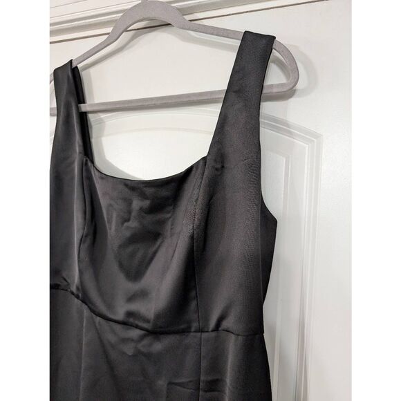 BHLDN Catarina Crepe Maxi Dress women's large black square neck Anthropologie - Picture 4 of 11